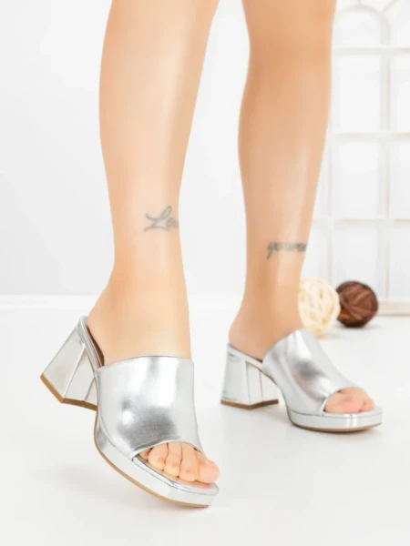 Papuci Dama cu Toc JM170F SILVER | ANNALISE