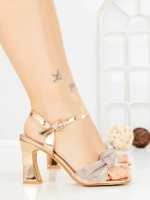 Sandale Dama cu Toc Subtire JM666T CHAMPAGNE | ANNALISE