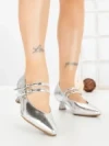 Pantofi cu Toc mic JM270E SILVER | ANNALISE