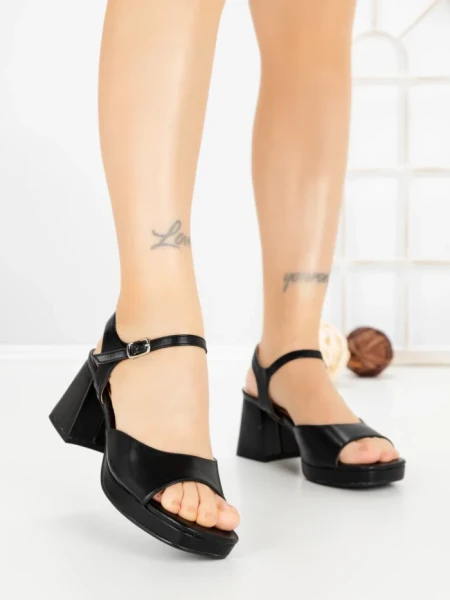 Sandale Dama cu Toc Gros JM168F NEGRO | ANNALISE
