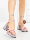 Sandale Dama cu Toc Gros si Platforma JM179E PINK | ANNALISE