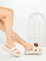 Papuci Dama cu Platforma 88023 BEIGE | GOWIN