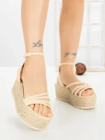 Sandale Dama cu Platforma R-01 BEIGE | GOWIN