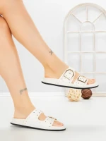 Papuci Dama cu Talpa Joasa 1-829 WHITE | VIVIRICH
