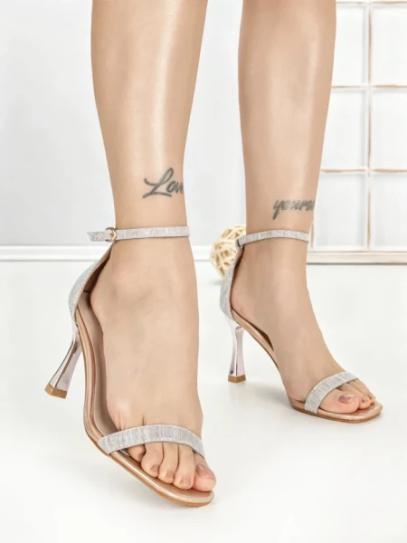 Sandale Dama cu Toc Subtire J-207 PINK-PURPLE | CHERIE