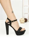 Sandale Dama cu Toc Gros si Platforma J-212A BLACK | CHERIE