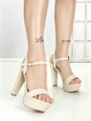 Sandale Dama cu Toc Gros si Platforma J-212 BEIGE | CHERIE
