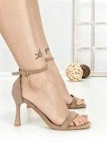 Sandale Dama cu Toc Subtire J-206 APRICOT | CHERIE