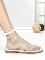 Sandale Dama cu Talpa Joasa GG-75 WHITE | EMAS