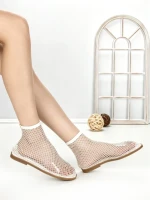 Sandale Dama cu Talpa Joasa GG-75 WHITE | EMAS