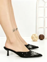Papuci Dama cu Toc Subtire UC-174 BLACK | STEPHAN