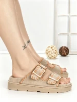 Papuci Dama cu Talpa Joasa QQ-261 BEIGE | STEPHAN