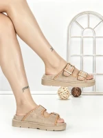 Papuci Dama cu Talpa Joasa QQ-261 BEIGE | STEPHAN