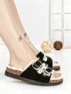 Papuci Dama cu Talpa Joasa WSL-200 BLACK | STEPHAN