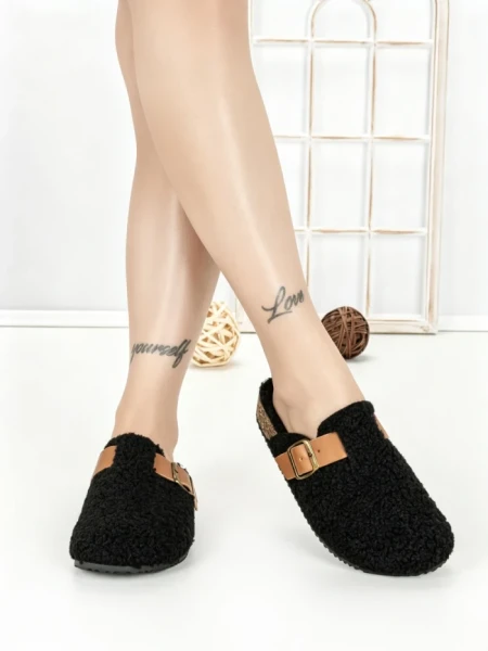 Papuci Dama cu Talpa Joasa H-119 BLACK | STEPHAN