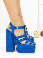 Sandale Dama cu Toc Gros si Platforma P-1287 BLUE | STEPHAN