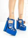 Sandale Dama cu Toc Gros si Platforma P-1287 BLUE | STEPHAN