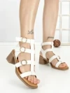 Sandale Dama cu Toc Gros FD-68 WHITE | STEPHAN