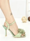 Sandale Dama cu Toc Subtire P-1345 GREEN | STEPHAN