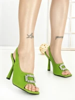 Sandale Dama cu Toc Subtire JA-29 GREEN | STEPHAN
