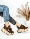 Pantofi Sport Dama cu Platforma 6581-1 BROWN | MEI