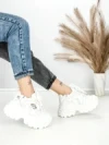 Pantofi Sport Dama cu Platforma 3605-7 WHITE | MEI