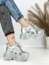 Pantofi Sport Dama cu Platforma 6580-5 SILVER | MEI