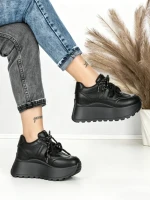Pantofi Sport Dama cu Platforma 3570 BLACK | MEI