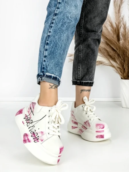Pantofi Sport Dama din piele naturala 719-3 PINK | PANTOFUL