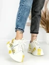 Pantofi Sport Dama din piele naturala 719-3 YELLOW | PANTOFUL