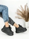 Pantofi Sport Dama din piele naturala 719-1 BLACK | PANTOFUL
