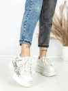 Pantofi Sport Dama din piele naturala 719-2 SILVER | PANTOFUL