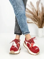 Pantofi Sport Dama din piele naturala 3651-3 RED | PANTOFUL