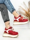 Pantofi Sport Dama din piele naturala 3651-3 RED | PANTOFUL