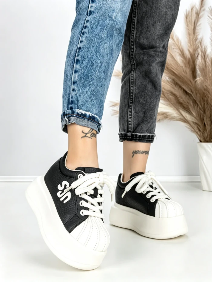 Pantofi Sport Dama din piele naturala 1561-1 BLACK | PANTOFUL