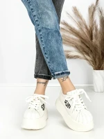 Pantofi Sport Dama din piele naturala 1561-1 WHITE | PANTOFUL