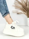 Pantofi Sport Dama din piele naturala 1561-1 WHITE | PANTOFUL