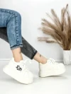 Pantofi Sport Dama din piele naturala 1561-1 WHITE | PANTOFUL