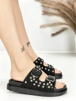 Papuci Dama cu Talpa Joasa BE-109 BLACK | BEUE SHOES