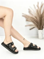 Papuci Dama cu Talpa Joasa BE-109 BLACK | BEUE SHOES