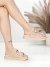Papuci Dama cu Talpa Joasa BE-109 BEIGE | BEUE SHOES