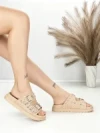 Papuci Dama cu Talpa Joasa BE-109 BEIGE | BEUE SHOES