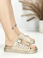 Papuci Dama cu Talpa Joasa BE-109 GOLD | BEUE SHOES
