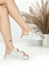 Papuci Dama cu Talpa Joasa BE-109 SILVER | BEUE SHOES