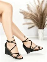 Sandale Dama cu Platforma BE-6013 BLACK | BEUE SHOES