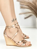 Sandale Dama cu Platforma BE-6013 CHAMPAGNE | BEUE SHOES