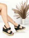 Sandale Dama cu Platforma BE-9023 BLACK | BEUE SHOES