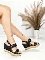 Sandale Dama cu Platforma BE-9023 BLACK | BEUE SHOES