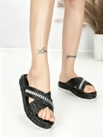 Papuci Dama cu Talpa Joasa BE-6077 BLACK | BEUE SHOES