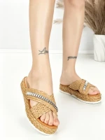 Papuci Dama cu Talpa Joasa BE-6077 KHAKI | BEUE SHOES